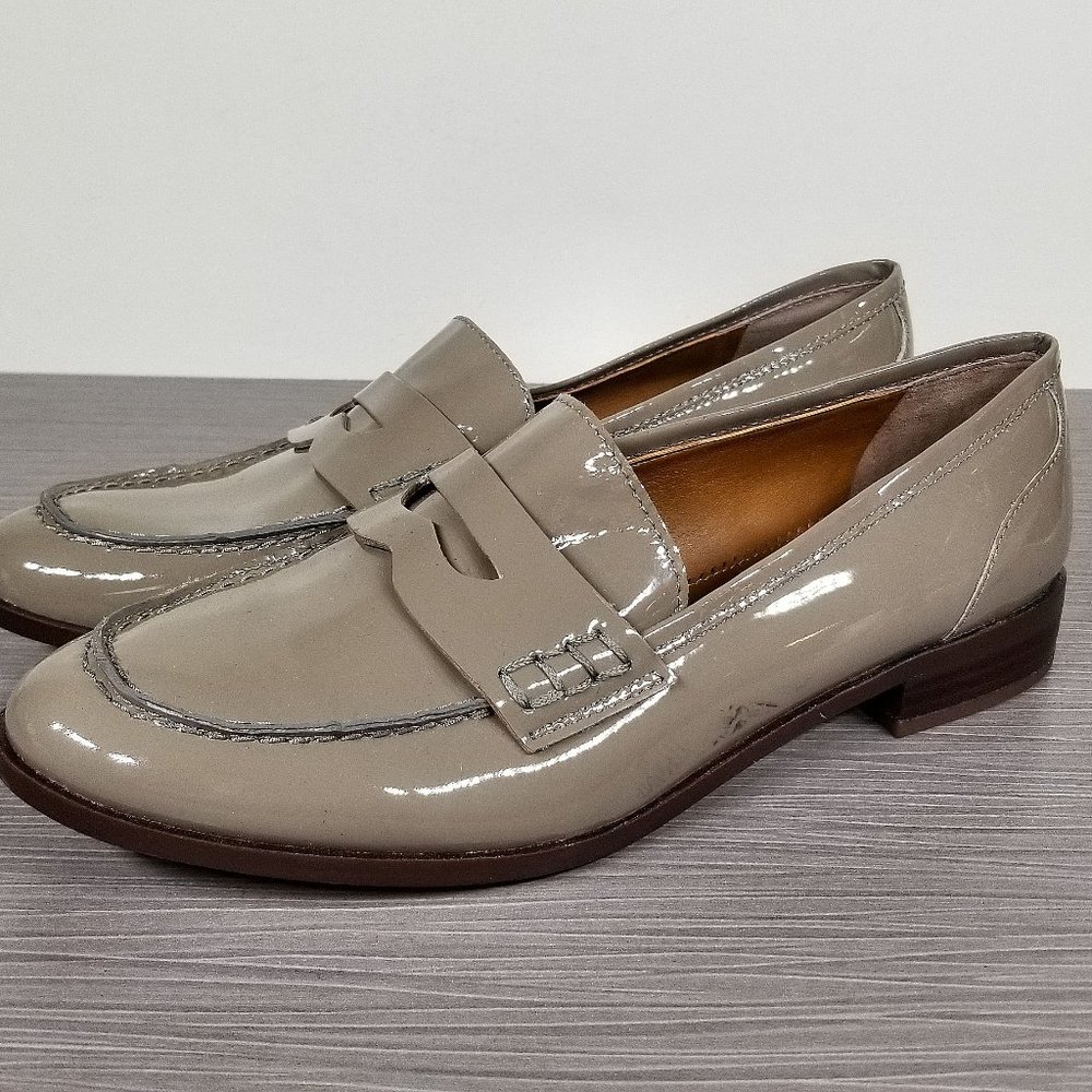 SARTO BY FRANCO SARTO Jolette Loafers, Taupe Patent Leather, Womens Size 6.5 M